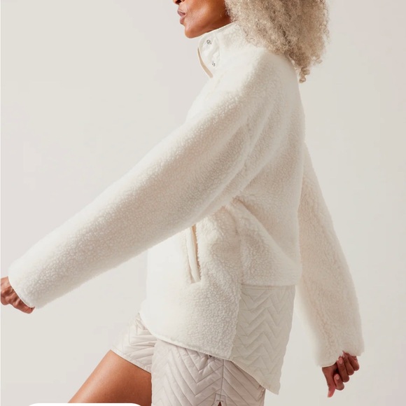 Athleta Cozy Sherpa Snap Sweatshirt - Picture 4 of 9